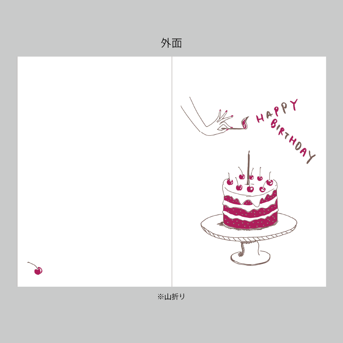 セミオーダー greeting card No.2 (happy birthday cake cherry)