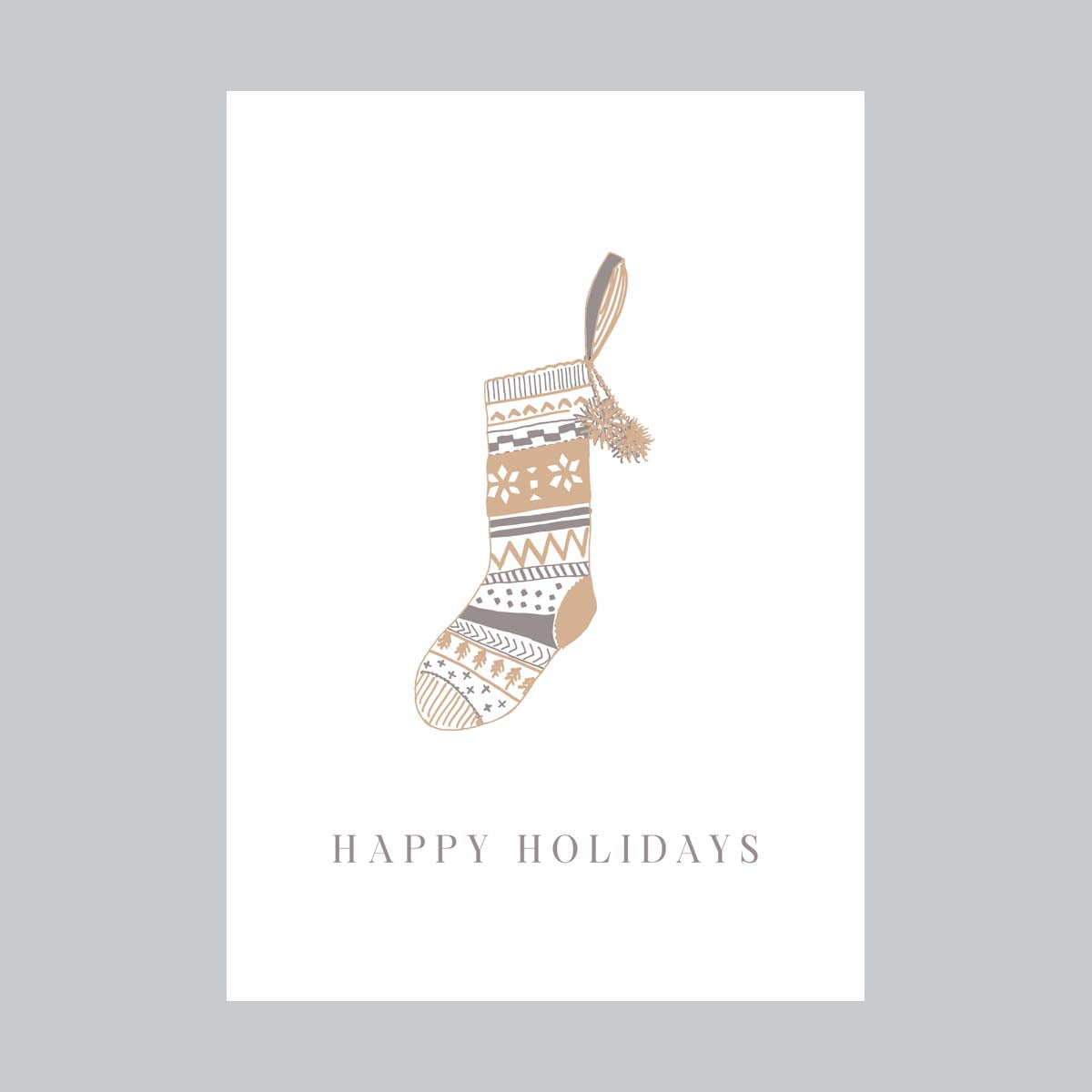 セミオーダー happy holidays card No.1 (holiday stocking beige)
