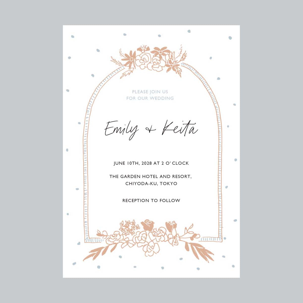 セミオーダー wedding invitation No.05 (frame beige)